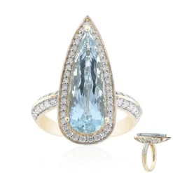 AAA-Brasilianischer Aquamarin-Goldring (de Melo)