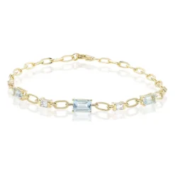 AAA-Brasilianischer Aquamarin-Goldarmband (CIRARI)