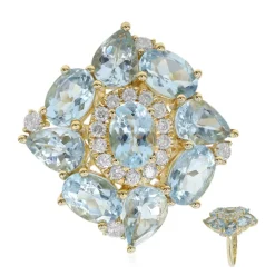 AAA-Brasilianischer Aquamarin-Goldring (CIRARI)