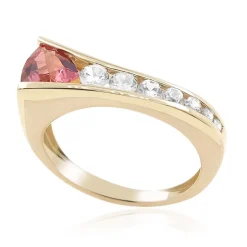 AAA-Brasilianischer Pinkfarbener Turmalin-Goldring (de Melo)