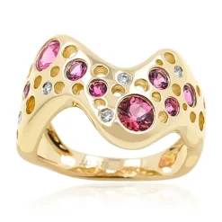 AAA-Brasilianischer Rubellit-Goldring (de Melo)