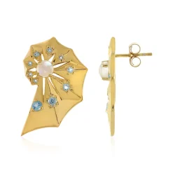 AAA-Regenbogen-Mondstein-Silberohrringe (SAELOCANA)