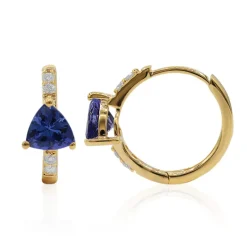 AAA-Tansanit-Goldohrringe