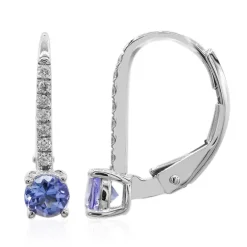 AAA-Tansanit-Goldohrringe