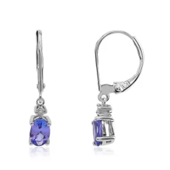 AAA-Tansanit-Goldohrringe