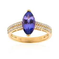 AAA-Tansanit-Goldring