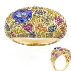 AAA-Tansanit-Goldring (de Melo)