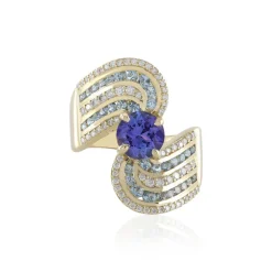 AAA-Tansanit-Goldring (de Melo)