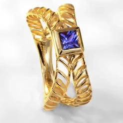 AAA-Tansanit-Goldring (Ornaments by de Melo)