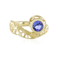 AAA-Tansanit-Goldring (Ornaments by de Melo)