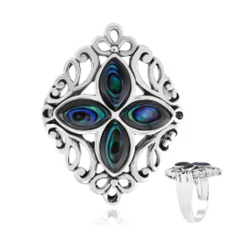 Abalone-Muschel-Silberring