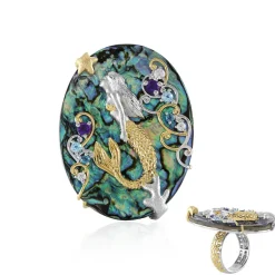 Abalone-Muschel-Silberring (Gems en Vogue)