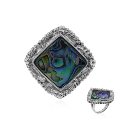 Abalone-Muschel-Silberring (Art of Nature)