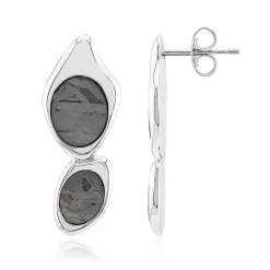 Aletai-Meteorit-Silberohrringe