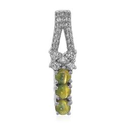 Alexandrit-Katzenauge-Silberanhänger