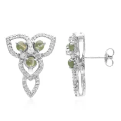 Alexandrit-Katzenauge-Silberohrringe