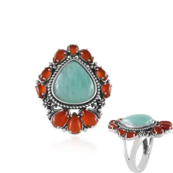 Amazonit-Silberring (Desert Chic)