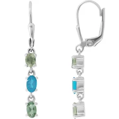 Apatit-Silberohrringe