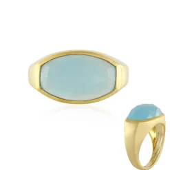 Aqua-Chalzedon-Silberring