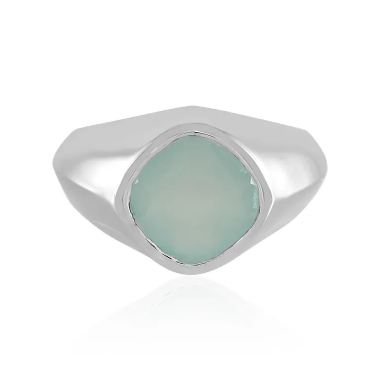 Aqua-Chalzedon-Silberring