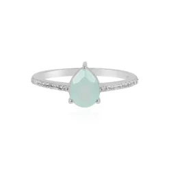 Aqua-Chalzedon-Silberring