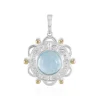 Aquamarin-Silberanhänger mit Gold (Granulieren)