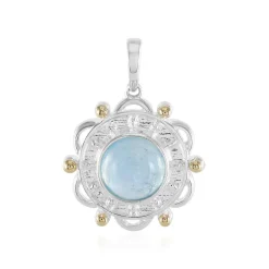 Aquamarin-Silberanhänger mit Gold (Granulieren)
