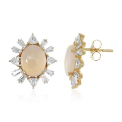 Australischer Opal-Goldohrringe (Adela Gold)