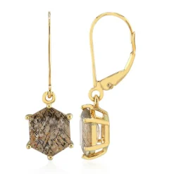 Australischer Sonnenstein-Goldohrringe