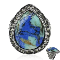 Azurit-Silberring (Annette classic)