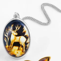 Baltischer Bernstein-Silberanhänger