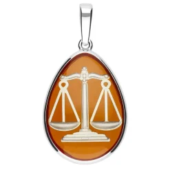 Baltischer Bernstein-Silberanhänger Waage