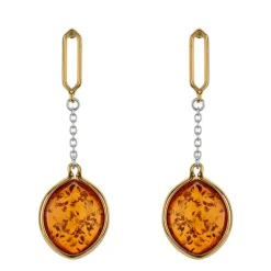 Baltischer Cognac-Bernstein-Silberohrringe