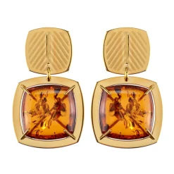 Baltischer Cognac-Bernstein-Silberohrringe