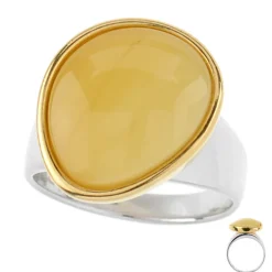 Baltischer Milky-Bernstein-Silberring