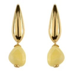 Baltischer Milky-Bernstein-Silberohrringe