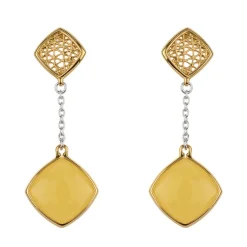 Baltischer Milky-Bernstein-Silberohrringe