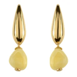 Baltischer Milky-Bernstein-Silberohrringe