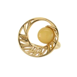 Baltischer Milky-Bernstein-Silberring