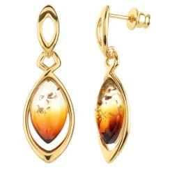 Baltischer Sunrise-Bernstein-Silberohrringe
