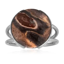 Batik-Jaspis-Silberring (Bali Barong)