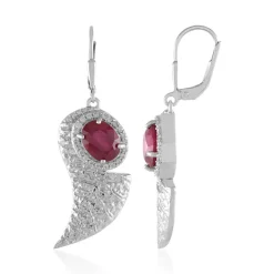 Bemainty-Rubin-Silberohrringe