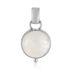 Bihar-Regenbogen-Mondstein-Silberanhänger