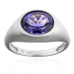 Blaubeer-Quarz-Goldring (CUSTODANA)