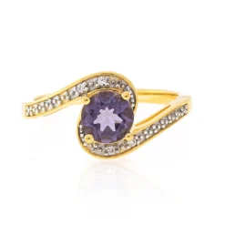 Blaubeer-Quarz-Silberring