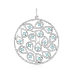 Blauer Apatit-Silberanhänger