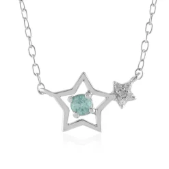 Blauer Apatit-Silbercollier