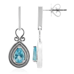 Blauer Apatit-Silberohrringe (Pallanova)