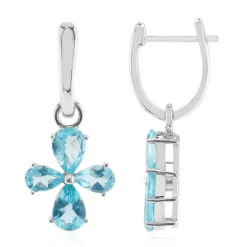 Blauer Apatit-Silberohrringe