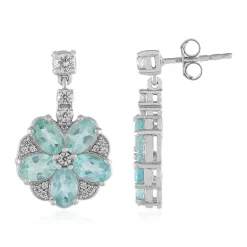 Blauer Apatit-Silberohrringe